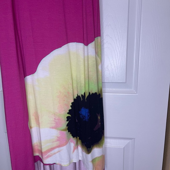 CYNTHIA ROWLEY Pink Tossed Poppies High-Low Sundress - Picture 2 of 14